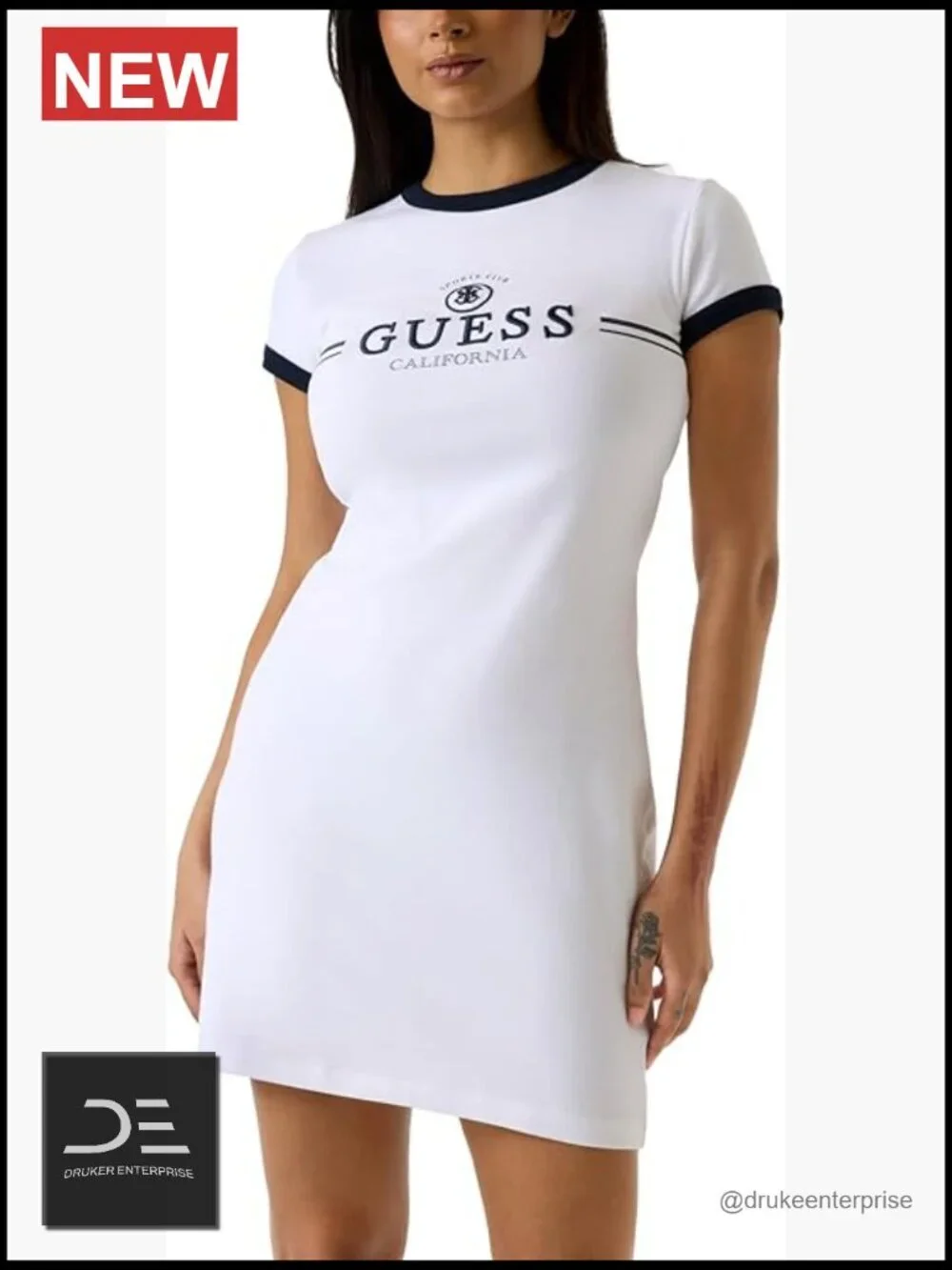 Eco Short Sleeve Mila Short Dress - Organic Cotton Stretch Rib